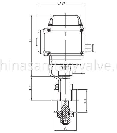 Hygienic Electric Butterfly Valves Welded 3A ISO SMS DS..